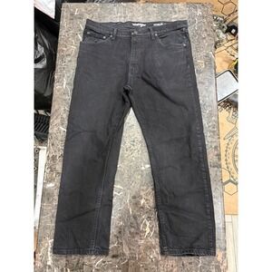 Wrangler Mens Regular Fit Black Jeans 38x29 Straight Leg Denim Pants 112324414
